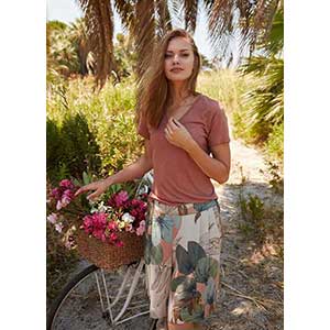 Women's Homewear Set With Short Sleeves & Capri Pants Penye Mood