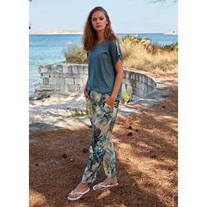 Women's Pyjama With Short Sleeves & Long Pants Penye Mood