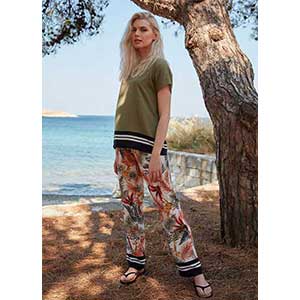 Women's Homewear Set With Short Sleeves & Long Pants Penye Mood