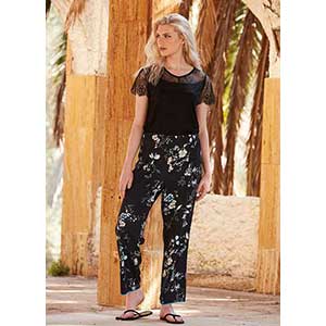 Women's Pyjama With Short Sleeves & Long Pants Penye Mood