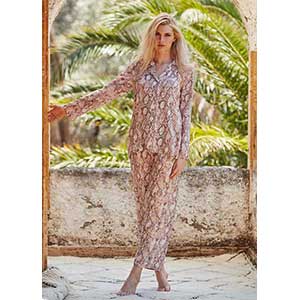 Women's Pyjama With Long Sleeves & Long Pants With Buttons Penye Mood