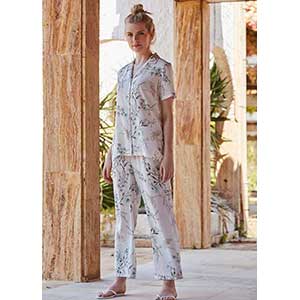 Women's Pyjama With Long Sleeves & Long Pants With Buttons Penye Mood