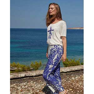 Women's Homewear Set With Short Sleeves & Long Pants Penye Mood