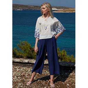 Women's Homewear Set With Short Sleeves & Capri Pants Penye Mood