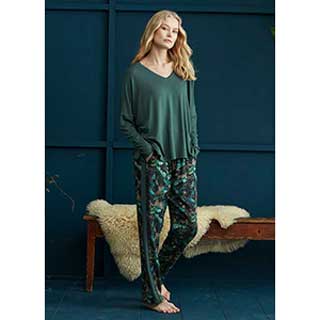 Women's Pyjama With Long Sleeves & Long Pants Penye Mood