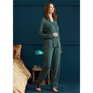 Women's Pyjama With Long Sleeves & Long Pants Penye Mood