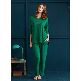 Women's Pyjama With Long Sleeves & Long Pants Penye Mood