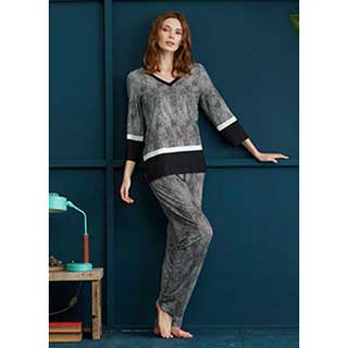 Women's Pyjama With Long Sleeves & Long Pants Penye Mood