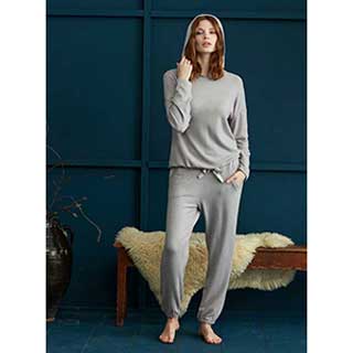 Women's Pyjama With Long Sleeves & Long Pants Penye Mood