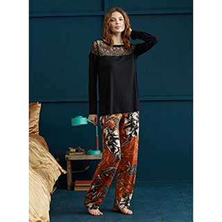 Women's Pyjama With Long Sleeves & Long Pants Penye Mood