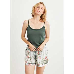 Women's Pyjama With Narrow Strap & Short Pants Penye Mood