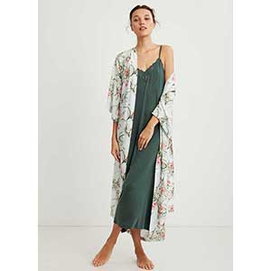 Women's Robe+Nightgown With Long Sleeves Penye Mood