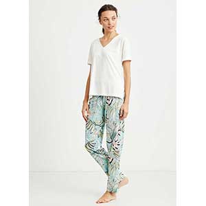 Women's Pyjama With Short Sleeves & Long Pants Penye Mood