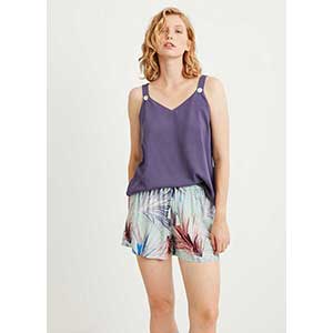 Women's Pyjama With Narrow Strap & Short Pants Penye Mood