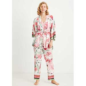 Women's Pyjama+Cardigan With Short Sleeves & Long Pants Penye Mood