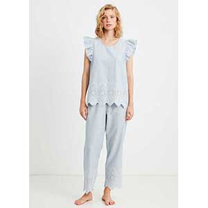Women's Pyjama With Short Sleeves & Long Pants Penye Mood