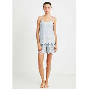 Women's Pyjama With Narrow Strap & Short Pants Penye Mood