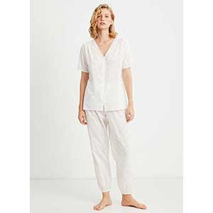 Women's Pyjama With Short Sleeves & Long Pants Penye Mood