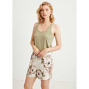 Women's Pyjama With Narrow Strap & Short Pants Penye Mood