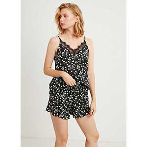 Women's Pyjama With Narrow Strap & Short Pants Penye Mood