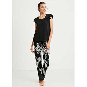 Women's Pyjama With Short Sleeves & Long Pants Penye Mood