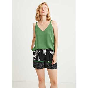 Women's Pyjama With Narrow Strap & Short Pants Penye Mood