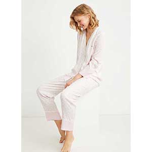 Women's Pyjama With Long Sleeves & Long Pants With Buttons Penye Mood