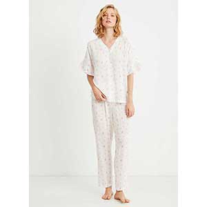 Women's Pyjama With Short Sleeves & Long Pants Penye Mood