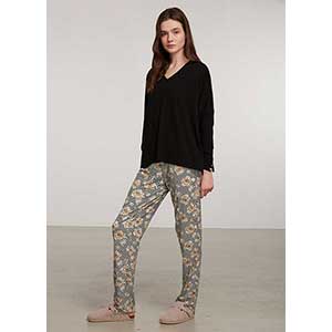 Women's Pyjama With Long Sleeves & Long Pants Penye Mood