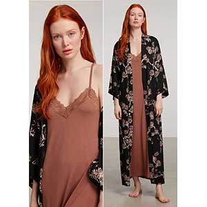 Women's Robe+Nightgown With Long Sleeve Penye Mood