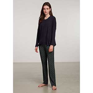 Women's Pyjama With Long Sleeves & Long Pants Penye Mood