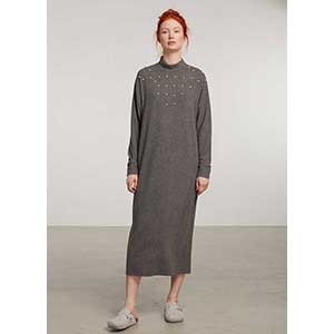 Women's Homewer Dress With Long Sleeves & Buttons Penye Mood