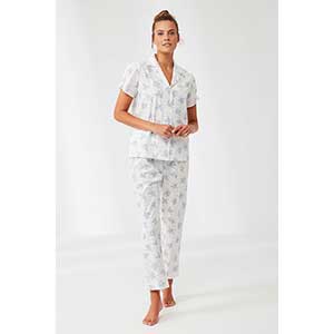 Pyjama Women's Short Sleeve Long Pants Penye Mood