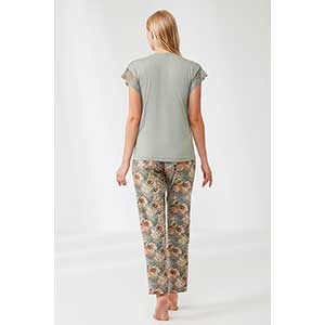 Pyjama Women's Short Sleeve Long Pants Plus Size Penye Mood