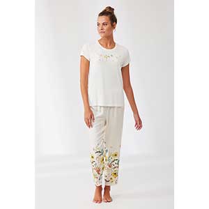 Pyjama Women's Short Sleeve Long Pants Penye Mood