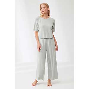 Pyjama Women's Short Sleeve Long Pants Penye Mood