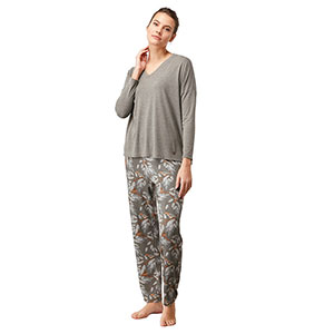 Women's Pyjama With Long Sleeves & Long Pants Penye Mood