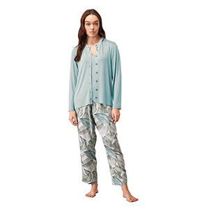 Women's Pyjama With Long Sleeves & Long Pants Penye Mood