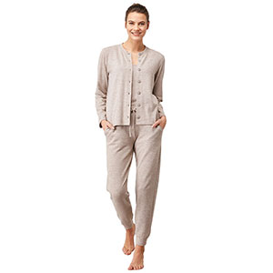 Women's Pyjama+Cardigan With Long Sleeves & Long Pants Penye Mood