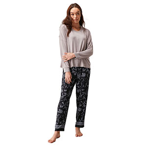 Women's Pyjama With Long Sleeves & Long Pants Penye Mood