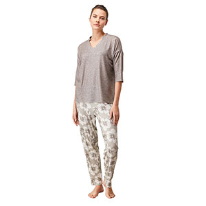 Women's Pyjama With Long Sleeves & Long Pants Thermal Penye Mood
