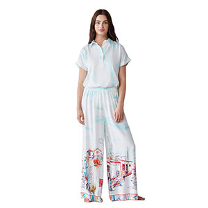 Pyjama Women's Short Sleeve Long Pants Penye Mood