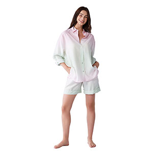 Set Homewear Women's Nightgown Long Sleeve Short Pants Penye Mood