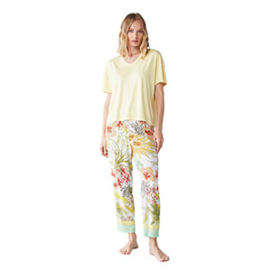 Pyjama Women's Short Sleeve Long Pants Penye Mood