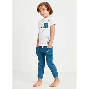 Boy's Pyzama With Short Sleeves & Long Pants Nautica