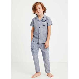 Boy's Pyzama With Short Sleeves & Long Pants Nautica