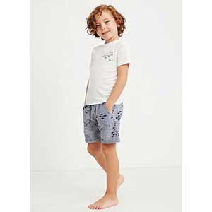 Boy's Pyzama With Short Sleeves & Short Pants Nautica