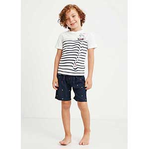 Girl's Pyzama With Short Sleeves & Short Pants Nautica