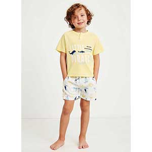 Boy's Pyzama With Short Sleeves & Short Pants Nautica