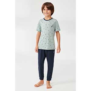 Kid's Pyjama for Boys Short Sleeve Long Pants Nautica